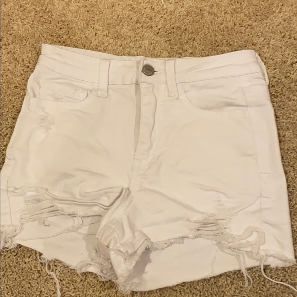 white stretchy vervet jean shorts